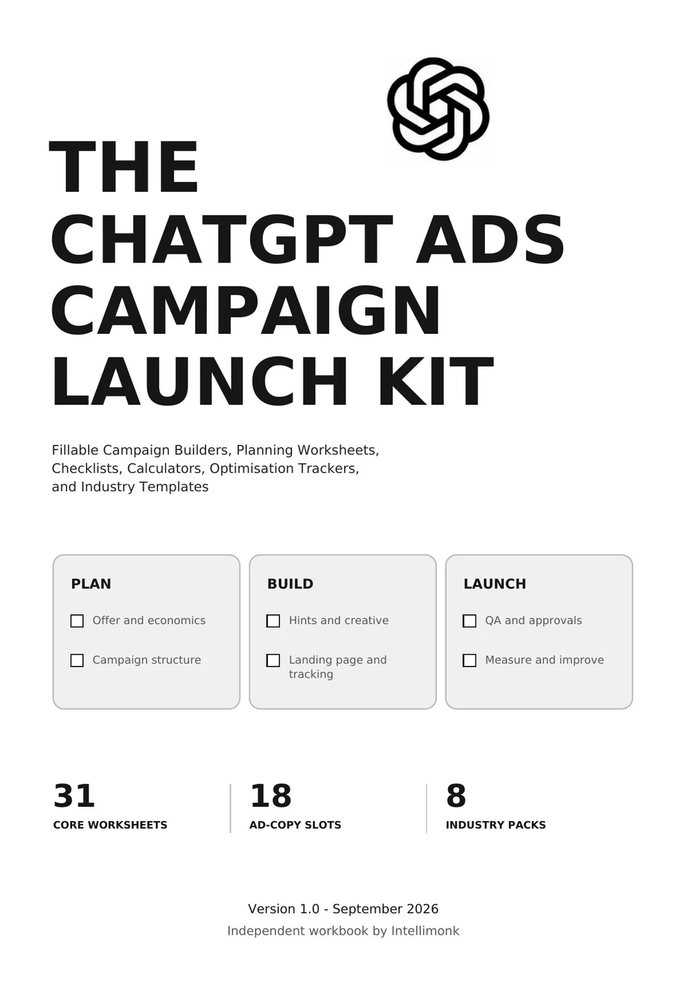 Cover of the ChatGPT Ads Campaign Launch Kit